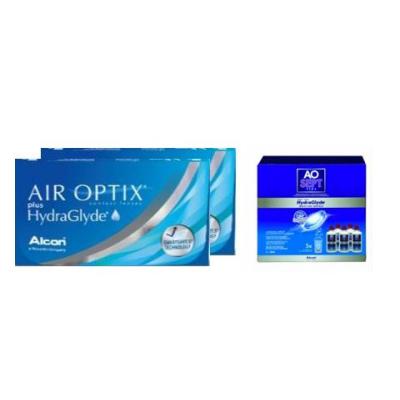 Air Optix plus Hydraglyde + Aosept Hydraglyde - pakket 6 maanden