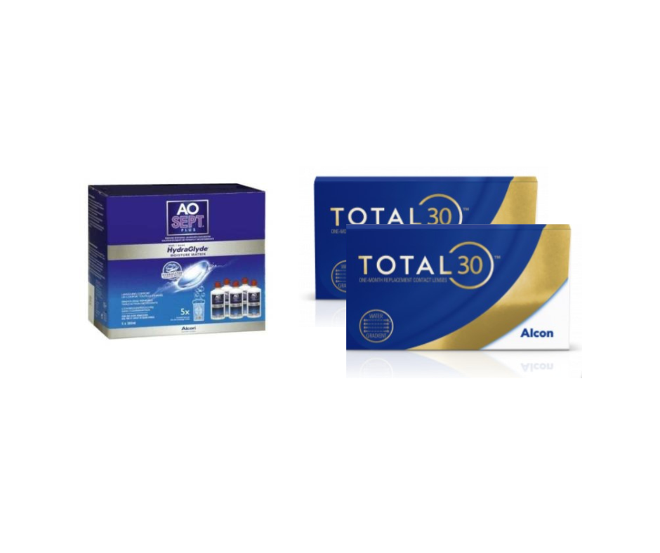 Total 30 + Aosept Hydraglyde - pakket 6 maanden