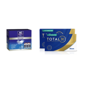 Total 30 for Astigmatism + Aosept Hydraglyde - pakket 6 maanden